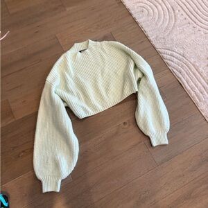 Missguided Mint Green Cropped Sweater